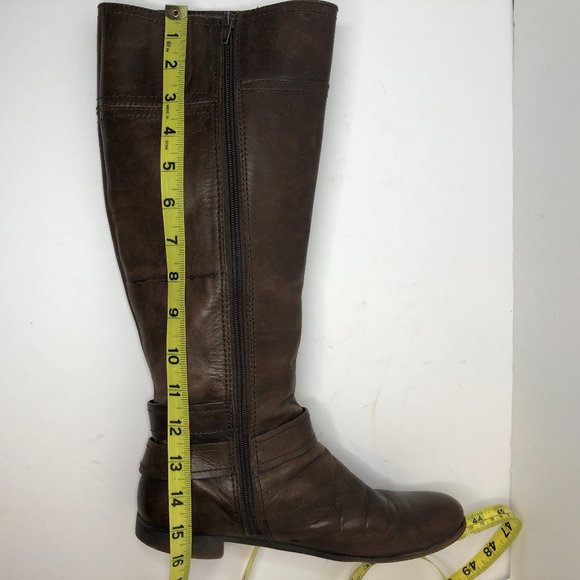 Nine West "Vashiza" Leather Riding Knee Tall MOTO Boot Quiet Luxury Country - Picture 12 of 16